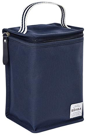 BÉABA - Borsa Termica Portapasto per Neonati, Contenitore Molto Capiente, Tasca per Biberon, Borsa per Trasportare Pasti Completi, Pieghevole, Materiale Morbido e Impermeabile, Blu Marino