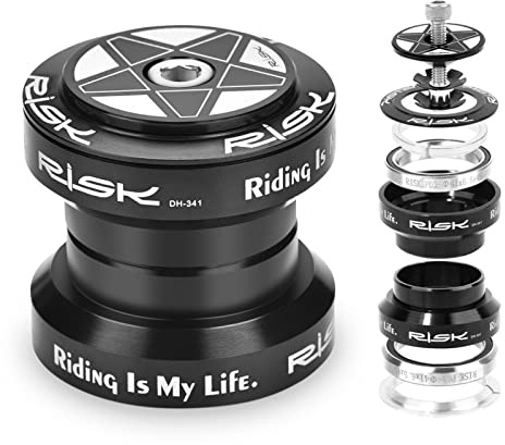 Yosoo Fahrrad-Headset aus Aluminiumlegierung, versiegeltes 34 mm 1 1/8 Mountainbike-Headset für 28,6 mm Gabelschaftlager