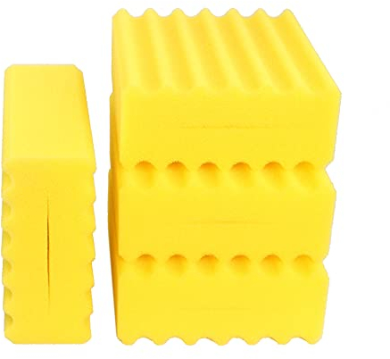 INGVIEE 4 Stück Kompatibel Gelb Fein Filterschwamm für Sunsun CBF-350 CBF-350B CBF-350C CBF-550 Teich Filter