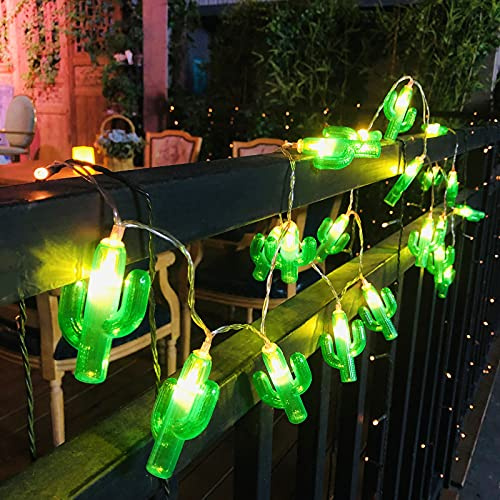 Riaxuebiy Kaktus-Lichterkette, Mexiko-Stil, Hausdekoration, 3 m, 20 LEDs, für Party, Zuhause, Garten, Terrasse, Baumdekoration (Kaktus, batteriebetrieben)