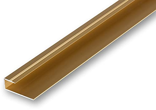 NALine® Einschubprofil für Hartböden von 7-9 mm Belagstärke 1500 mm lang goldfarben Abschlussprofil Endprofil Einfassprofil für Hartböden U-Profil