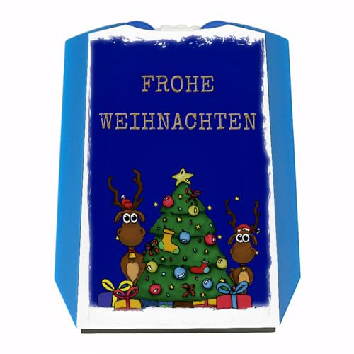 speecheese Frohe Weihnachten Parkscheibe mit Weihnachtsbaum und Rentieren Motiv Eiskratzer Wasserabstreifer und Einkaufswagen-Chips Einhorn parken Parken Parkplatz Weihnachtsmann