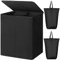 Chrislley 154L Double Laundry Basket with lid and Removable Laundry Bags Large Collapsible 2 Dividers washing basket with Handles for Bedroom Laundry Room Closet Bathroom College (Black)
