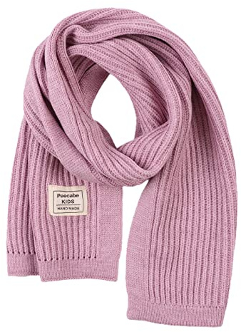 Peecabe Kids Scarf Soft Warm Knit Neck Warmer Winter Classic Scarf for Boys Girls (Purple)