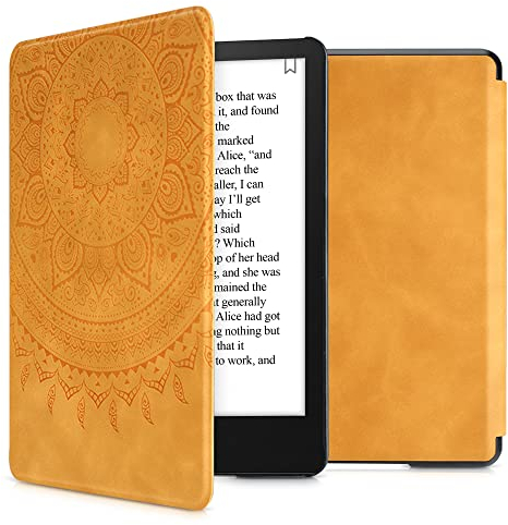kwmobile Klapphülle kompatibel mit Amazon Kindle Paperwhite 11. Generation 2021 Hülle - Flipcase für Kindle Paperwhite Hülle aus Kunstleder - Indische Sonne
