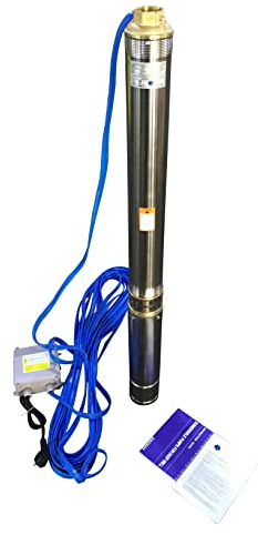 CHM GmbH® Tiefbrunnenpumpe 3 Zoll 5% sandverträglich 0,75 kW 3780 l/h 20m Kabel u. Motorschutzschalter