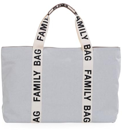Childhome, Family Bag, Sac à Langer, Sac de Voyage/Week-end, Grande Contenance, Pochette incluse détachable, Collection Signature Ecru