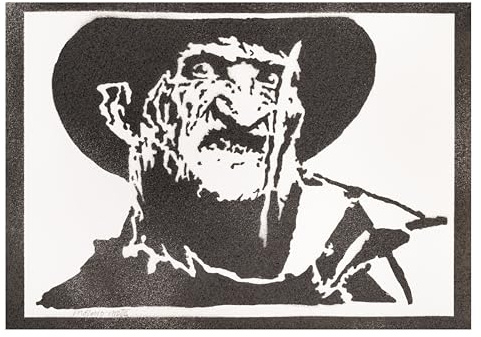 moreno-mata Echtes Handgemachtes Graffiti Freddy Krue... Horror Filme Aesthetic Poster & Kunstdrucke Bilder Plakat Handmade Deko Wandbilder Wohnzimmer Wanddeko Geschenke für Männer und Frauen