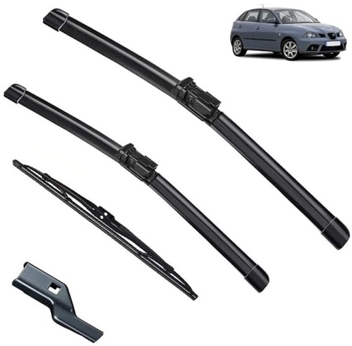 Juego de escobillas limpiaparabrisas delanteras y traseras compatible con Seat Ibiza 6L 2006-2008, cepillos for parabrisas de 21+19+14