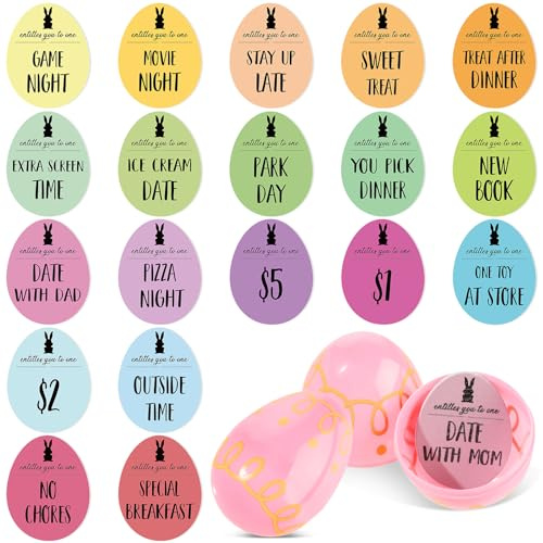 Hoolerry 100 Pcs Wooden Easter Egg Tokens with 20 Different Engraved Sayings Colorful Egg Shape Wood Discs Craft DIY Easter Fillers Reward for Basket Stuffers(Bright Color)