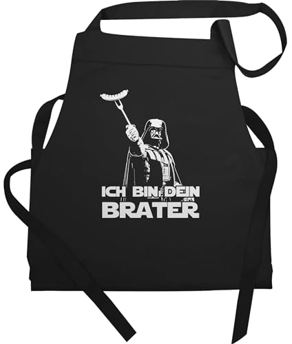 Schürze - Grillschürze Herren 1 - Ich bin dein Brater - Vatertag Geburtstag Papa Geschenk Lustig Grillen Grillzubehör - 60x87 - Schwarz - lustige grill geschenke schürzen für grillgeschenke