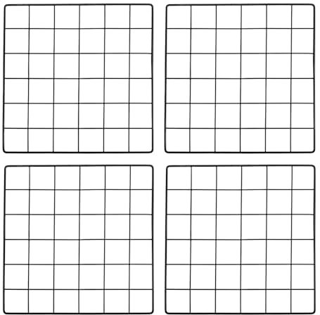 PATIKIL 12x12 Inch Wall Grid Panel, 4 Pcs Metal Wire Photo Wall Decorative Grid for Photo Display Hanging Picture Memo Home Decorations, Black