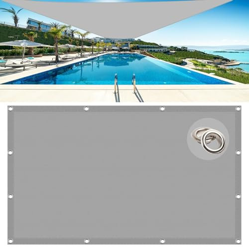 Tenda Parasole Esterno, Vela Ombreggiante 1.2 x 1.6 m Panno Ombreggiante, Vele Ombreggianti Rettangolare Pes Protección Rayos UV per Piante di Fiori da Giardino, Grigio Chiaro