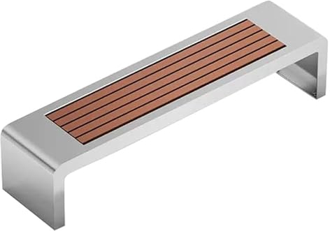 SORVA Gartenbank ohne Rückenlehne, Parkbank aus Metall, Terrassenbank für den Außenbereich, Sitzmöbel aus Edelstahl, wetterfester Lattenbankstuhl, für Hof, Rasen, Veranda, Balkon, Hinterhof und In
