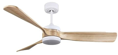Eden pulse Ventilador DC 26W Blanco 3 Aspas 132D 6 Velocidades Temporizador Memoria 24 Función Remota Luz LED 2950lm Ideal para aire fresco y confort térmico.