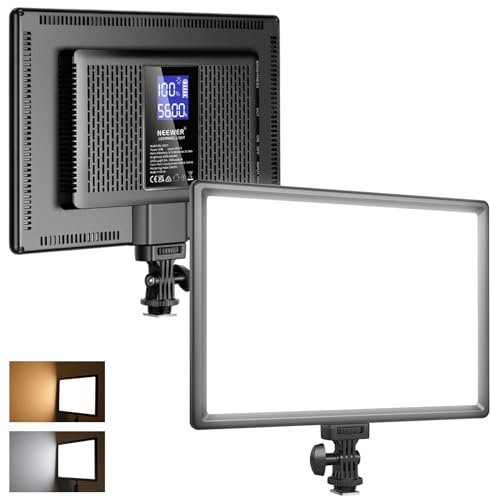 Neewer 192 LED Video Light Panel, 20W Ultra Thin Bi Color Dimmable DSLR Camera Soft Light with 8000mAh Built in Lithium Battery, 3200-5600K CRI97+ for Photography Video Recording Live Streaming