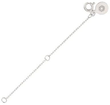 Einzelstück® Extensión de collar, cadena de extensión, plata de ley 925, cadena de plata, longitud 7 cm, pieza única hecha a mano con colgante decorativo (plata), Plata esterlina