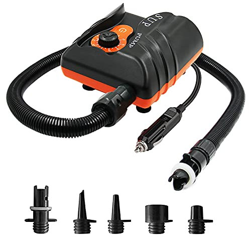Kavolet 16 PSI Elektrische Hochdruck SUP Pumpe, Elektrische Tragbar Luftpumpe mit 6PCS-Düsen für aufblasbares SUP und Boot, Surfbrett, Stand-Up-Paddle-Board, Schwimmringe, Luftmatratze
