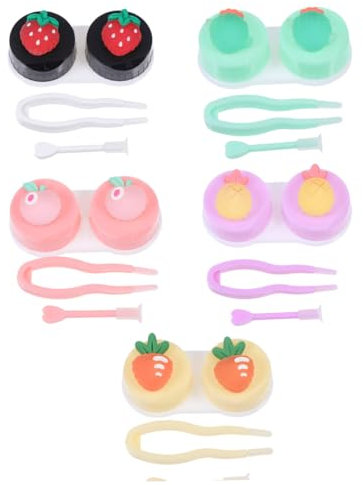 KOMBIUDA 5pcs Travel Contacts Lenses Box Creative Contacts Lens Case Pp Material Compact Design