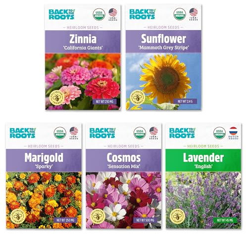 Back to The Roots Organic Flowers Seeds Variety (5-Pack)