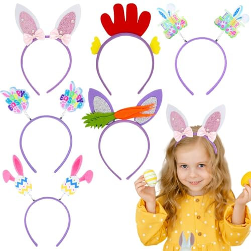 keloppasit Osterhasen-Haarreif | -Thema, Hasen-Haarband, lustiger -Kopfschmuck, Kopfbedeckung, Haarreifen für Hasen-Mottoparty, Rollenspiele, Maskerade, Geburtstag