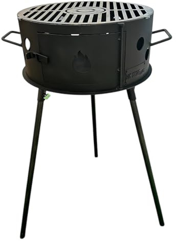 Fornello da barbecue Genérico Francis 460, griglia portatile a legna e carbone, braciere per paella rimovibile, design artigianale argentino Nic Store BBQ (griglia laser 5 mm)
