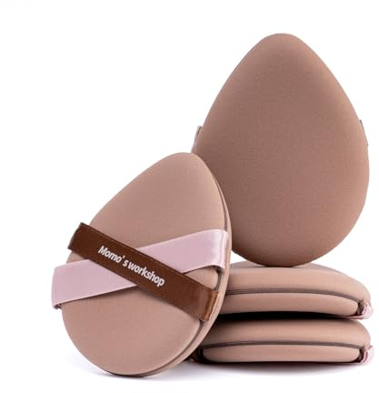 Momo's Workshop TATAMI Puderquaste, doppelseitiges Rubycell, großes Puff Luftkissen für Foundation, ultraweiche, geruchsneutrale, einteilige Struktur (2Brown)