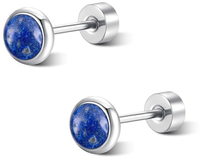 FACOKO Hypoallergene Ohrstecker für Damen Ohrringe aus Naturstein & Titan Unisex-Schmuck In verschiedenen Ausführungen erhältlich