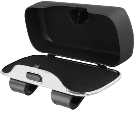 Volakebeing Auto Brillen Aufbewahrungsbox Sonnenblende montiert Brillenhalter Fahrzeug Sonnenbrille Fall Fahren Zubehör Schwarz Grau Beige (Schwarz)