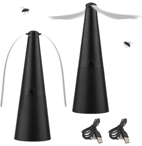 2 Pièces Ventilateur Anti Mouche, Mouches Et Moustiques Repoussent Les Ventilateurs, Electrique Chasse Mouche De Table, Chargement USB Ultra Silencieux Portable, pour Maison Dîner, Pique-Nique