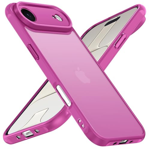 ivoler Coque Mat pour iPhone Air, [Protection Antichoc Militaire] Arrière Translucide Étui de Protection, Mince Dur PC Dos Anti-Rayures Anti-Traces de Doigts Bumper Housse Case, Fuchsia