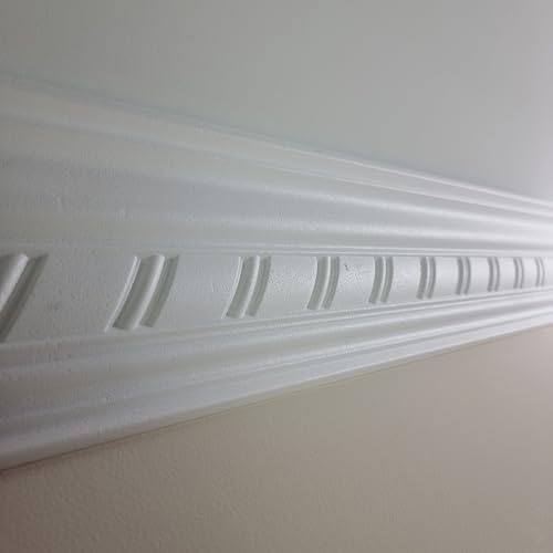 Premium GH45 Ceiling Coving Size 100x100mm | Decorative Georgian Cornice | Easy Install Crown Moulding 24 M | Paint-Ready Polystyrene Cornice | Waterproof Kitchen Bedroom Living Room | 12 Lengths