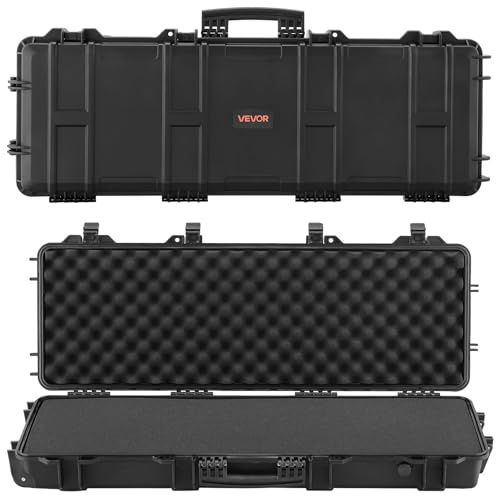 VEVOR Custodia Rigida per Fucile Dimensioni Esterni 1089x392x155 mm, Custodia per Fucile Lungo con Ruote per Trasporto, Scatola per Armi Pistole IP67 Impermeabile Antipolvere, Nero