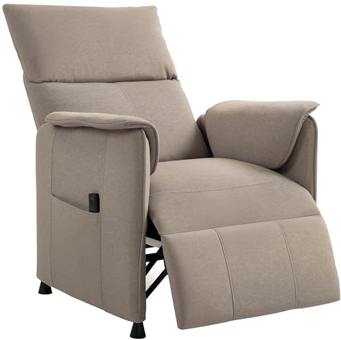 HOMCOM Elektrischer Relaxsessel Relaxsessel neigbar ultra leise mit Memory-Funktion, einziehbare Fußstütze, Fernbedienung, TV-Stuhl für Schlafzimmer Büro Heimkino, braun