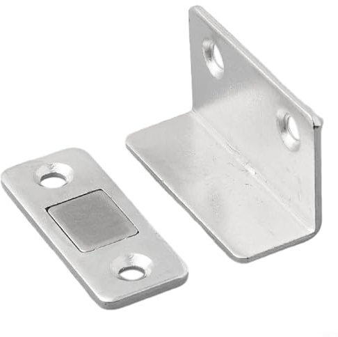 Jonikuper Starker magnetischer Stahlschnäpper für ultradünne Türen, Schrankschließer mit 304 Edelstahl-Konstruktion, kompatibel mit Schubladenschrank, Kleiderschrank (Silber)