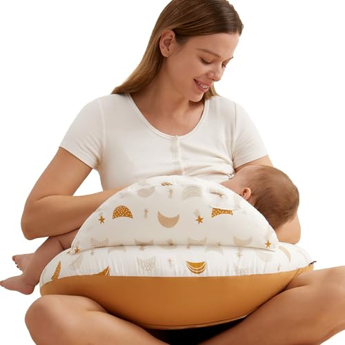 momcozy Petite Nursing Pillow, Close-Fit Breastfeeding Support, Starry Moon