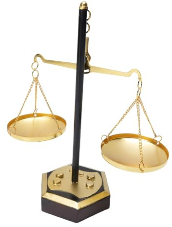 FILFEEL Antique Weight Balancing Scale – Vintage Metal Decorative Scale for Entryway Living Room Law Office Library Ornament – Iron Retro Fairness Display Piece 22.5cm