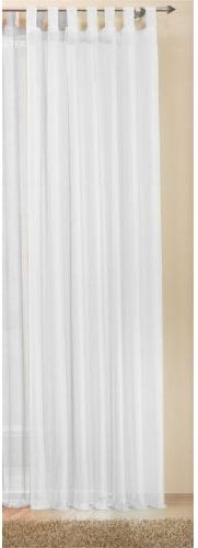 Gardinenbox Schlaufenschal Gardine Uni transparent Voile, 245x140, Weiß, 61175