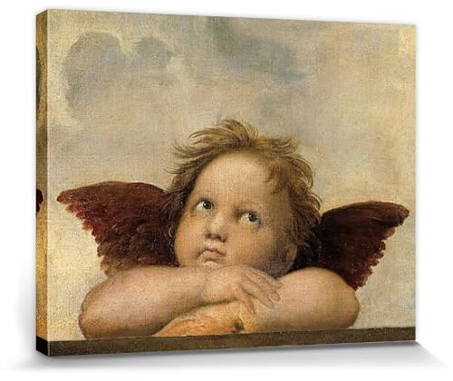 1art1 Raphael Poster Raffaels Engel (Detail) Bilder Leinwand-Bild Auf Keilrahmen | XXL-Wandbild Poster Kunstdruck Als Leinwandbild 50x40 cm