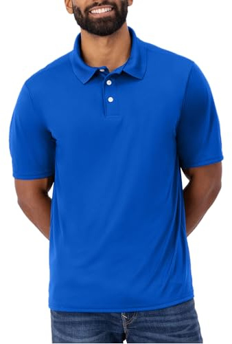 Hanes Sport Men's Cool DRI Men's Performance Polo,Deep Royal,Large