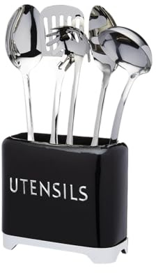 KitchenCraft Lovello Utensilienhalter, 2 x 1 x 16 cm - Midnight Black