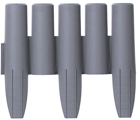 Palisade Beetumrandung Gartenpalisade Rasenkante Beeteinfassung 2,7m von rg-vertrieb in 4 Farben (Grau) – Flexible Gartenbegrenzung, wetterfest & dekorativ