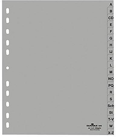 Durable Ordnerregister DIN A4, A-Z, grau, 1 Stück, 6520-10 (10)