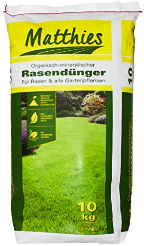 Matthies Rasen Volldünger 10kg für 100-250 m², Langzeit Gartendünger für Frühjahr, Sommer & Herbst, organischer & mineralischer Dünger mit Stickstoff, Phosphor & Kalium, Langzeitdünger