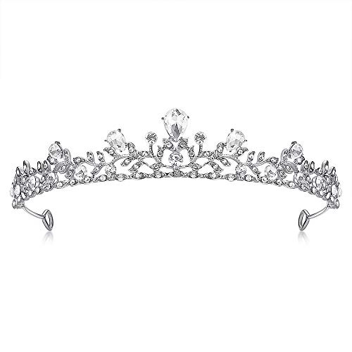 Lovelyshop Royal Crystal Princess Wedding Alloy Tiara Headpiece- for Girls-Silver