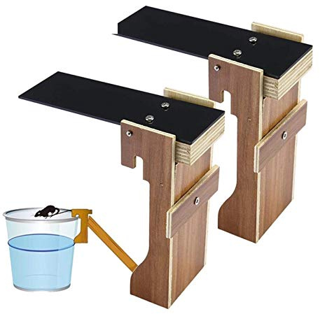 WZCXYX 2 Trampas para Ratones En La Tabla De Madera del Balancín, Reinicio Automático Y Continuo del Hogar, Captura En Tiempo Real Y Mata Trampas para Ratones