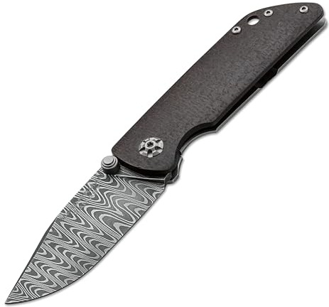 Böker Manufaktur Solingen M4 Sherman-Damast Taschenmesser Damast/Micarta Schwarz, Klingenlänge: 7,70 cm, 110662DAM