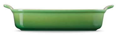 Le Creuset Rechteckige Auflaufform Tradition aus Steinzeug, 32 cm, 2.31 kg, Bamboo, 71102324080001