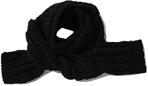 BEARUN Kids Knitted Scarf Winter Fashion Solid Color Toddler Baby Warm Scarves Wrap Neck Warmer for Girls Boys Soild Black