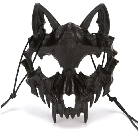 Halloween Schädel Skelett Werwolf Tier Skelett Festival Halbgesichtsmaske - Gruselige Zähne Schädel Party Cosplay Kostüm Requisite